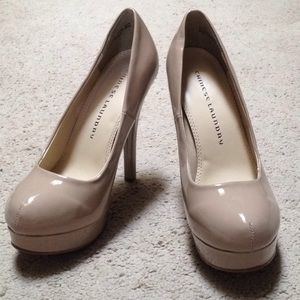 Chinese Laundry Cream heels with platform.